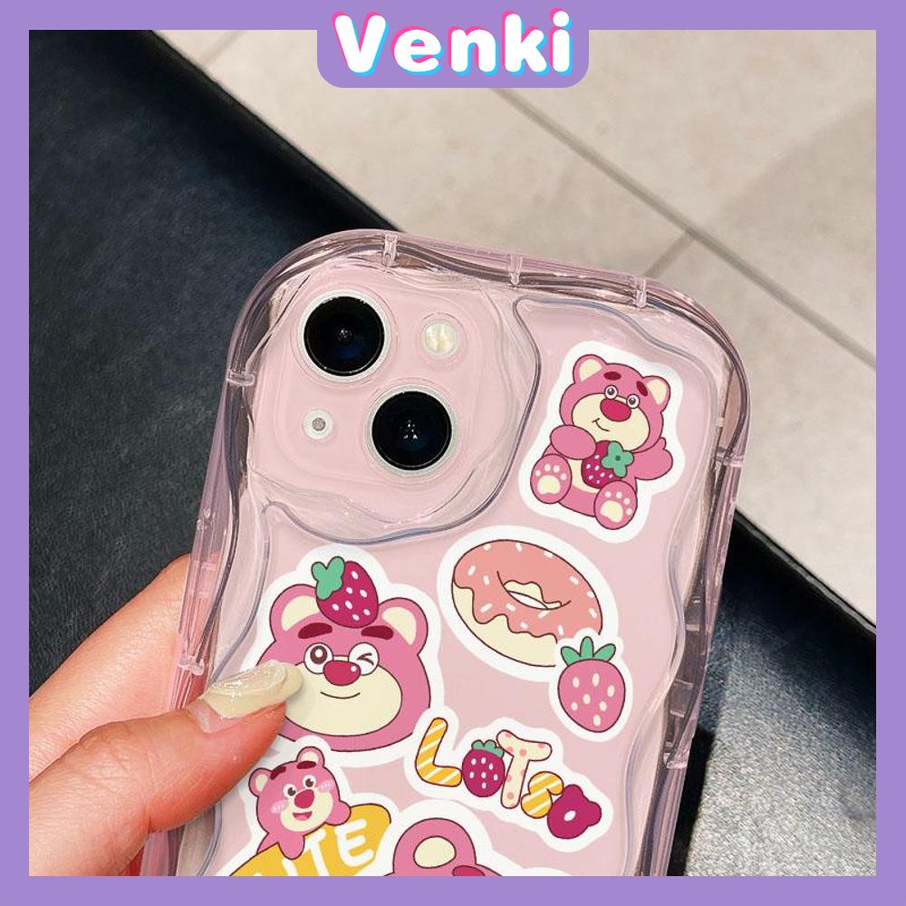 VENKI - For iPhone 11 iPhone Case 3D Curved Edge Wave Clear Case TPU Airbag Shockproof Camera Cover Cute Cartoon Compatible with iPhone 14 13 Pro max 12 Pro Max xr xs max 7 Plus 8