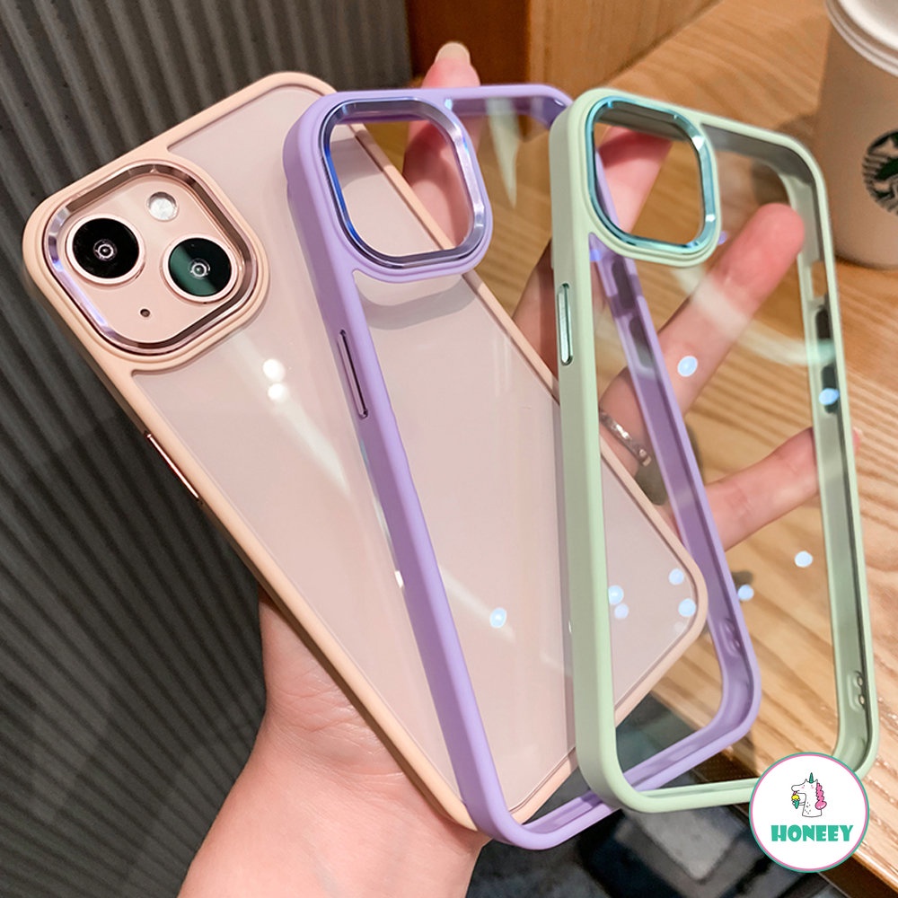 IPHONE Casing Ponsel Electroplate Len Mewah Kompatibel Untuk Iphone14 13 12 11 Pro Max8 7 Plus X XS XR Mulus Slim Shockproof Back Cover