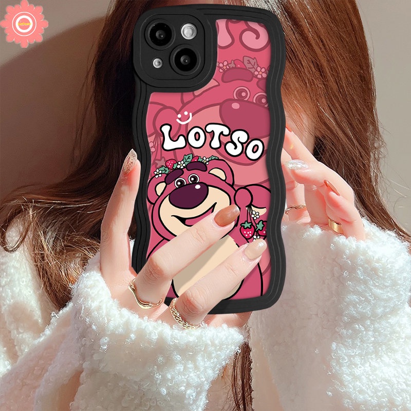 Casing Manyo Beruang Strawberry Untuk Redmi 12C 9A 9 10C 10A 9T A1 9C 10a1+Redmi Note9 11s 9s 8 11 10s 10 Pro POCO M3 X3 NFC Pro Mi 11T Pro Kartun Lucu Lembut Tpu Tepi Bergelombang Sarung