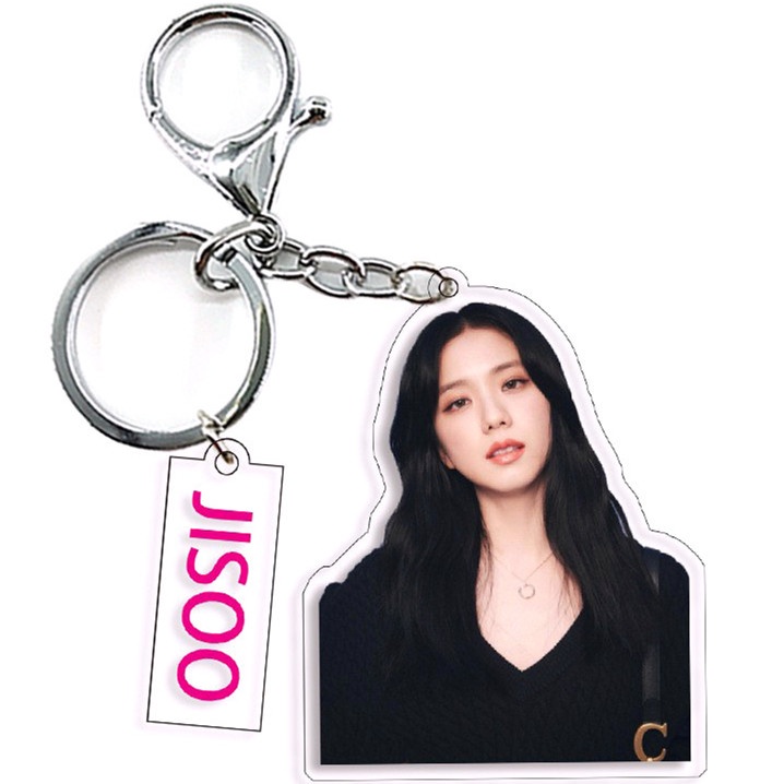 1pc Gantungan Kunci Akrilik Hitam-PINK Black PinkKey Ring Gantung JISOO JENNIE LISA ROSE