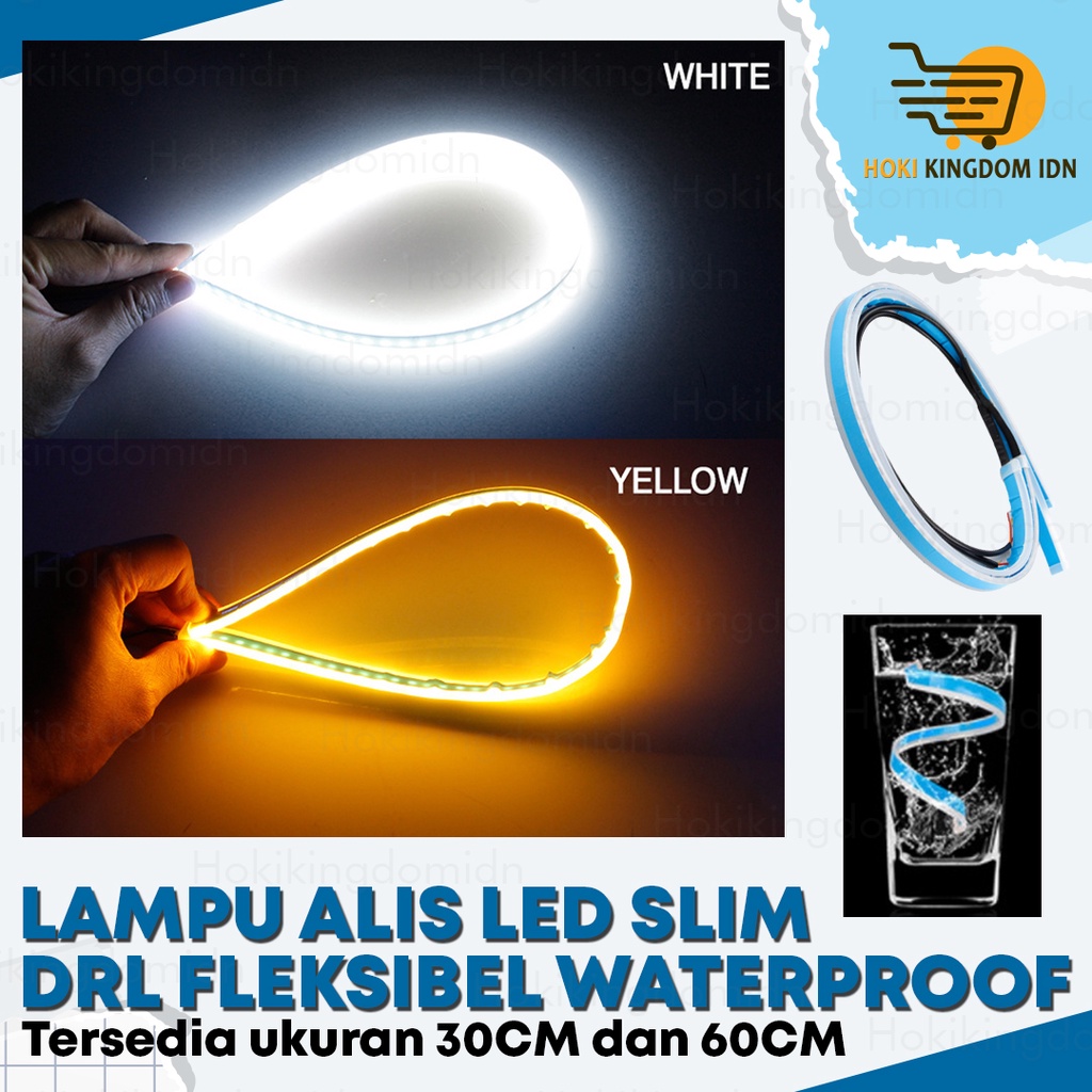 Lampu LED Alis DRL 30CM 60CM TEMPEL FLEKSIBEL // Mobil Motor