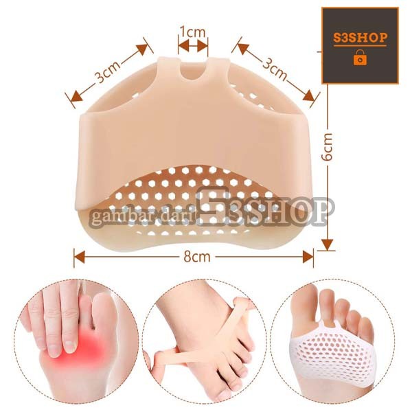 Insole Silicone Pemisah Jari Kaki Bunion Bantalan Kaki Depan Silikon