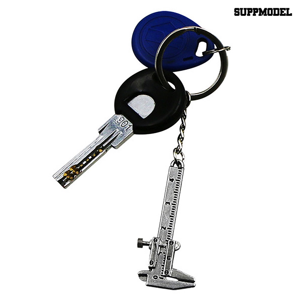 [SM Otomatis] Paduan Seng Mini Simulasi Geser Penggaris Vernier Caliper Model Gantungan Kunci Keyring