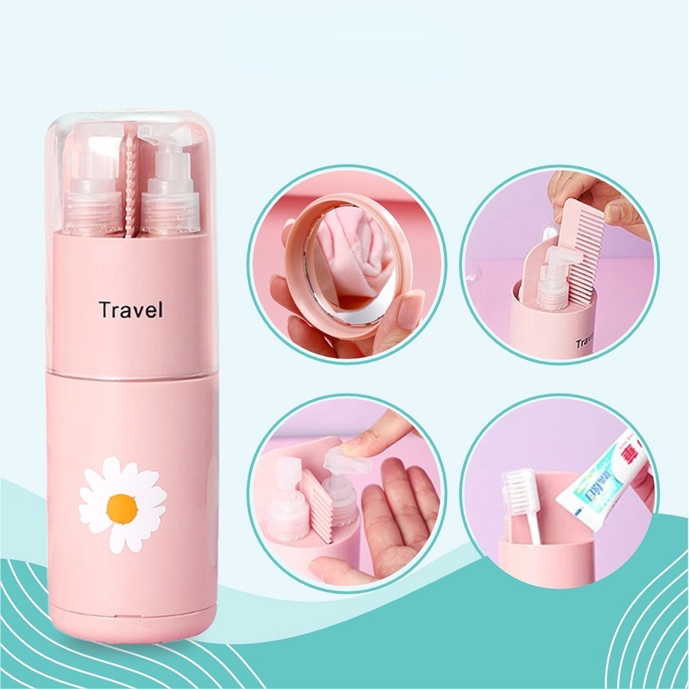 MOMODA  5 in 1 Toiletries Kit Botol Travel Portable Tempat Perlengkapan Mandi