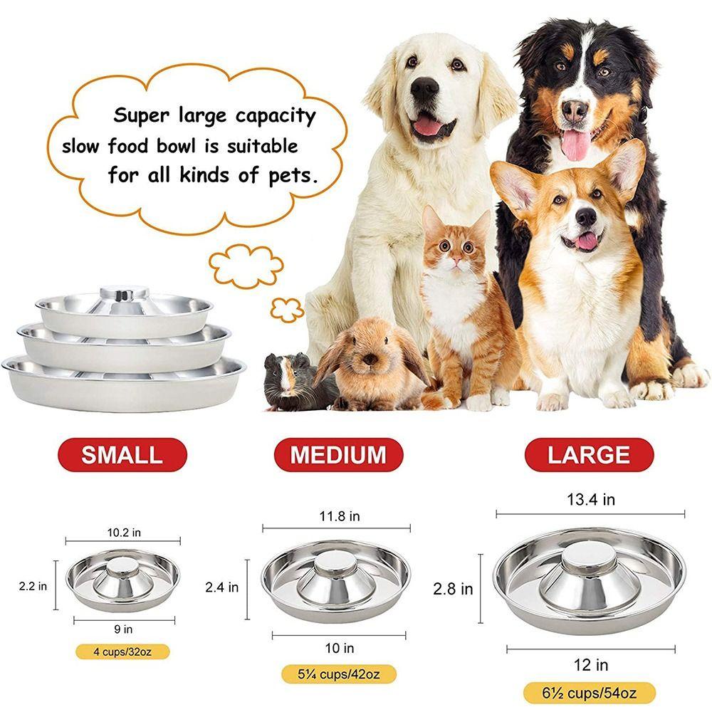 JEROMY Slow Feeder Healthy Anti Teguk Stainless Steel Terhadap Gangguan Pencernaan Puppy Feeder