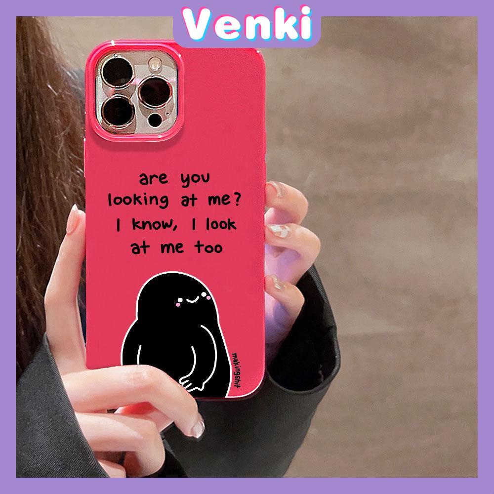 VENKI - For iPhone 11 iPhone Case Red Glossy TPU Soft Case Shockproof Protection Camera English Cartoon Character Compatible with iPhone 14 13 Pro max 12 Pro Max xr xs max 7 8Plus