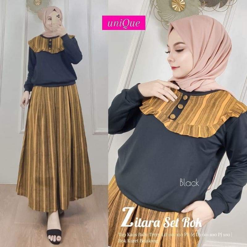 Terlaris BAJU SETELAN DEWASA SETELAN ROK LINEN MOTIF BAWAHAN KAYU