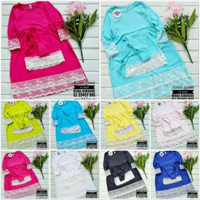 Terlaris GAMIS ANAK RENDA Gamis Anak Perempuan Polos