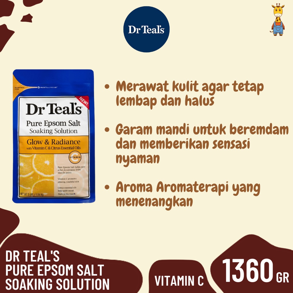 Dr Teal's Pure Epsom Salt Soaking Solution 1.3kg