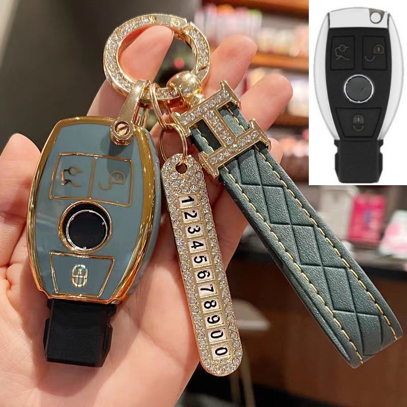 Benz Case Kunci Mobil Untuk Mercedes Benz CLA GLA GLK AMG GLC C C200 B200 S C E Class W213 Key Case Cover Aksesoris Styling Mobil