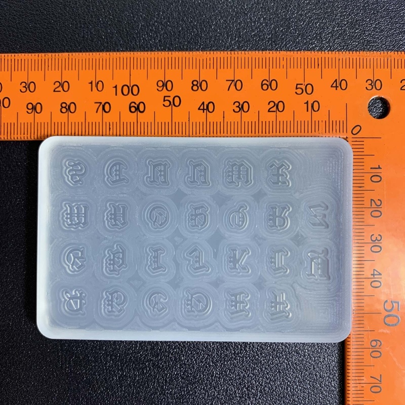 Sa Gothic Alfabet Resin Silicone Cetakan Huruf Inggris Liontin Resin Cetakan Goth Membuat Perhiasan Huruf Gantungan Kunci Epoxy Craft