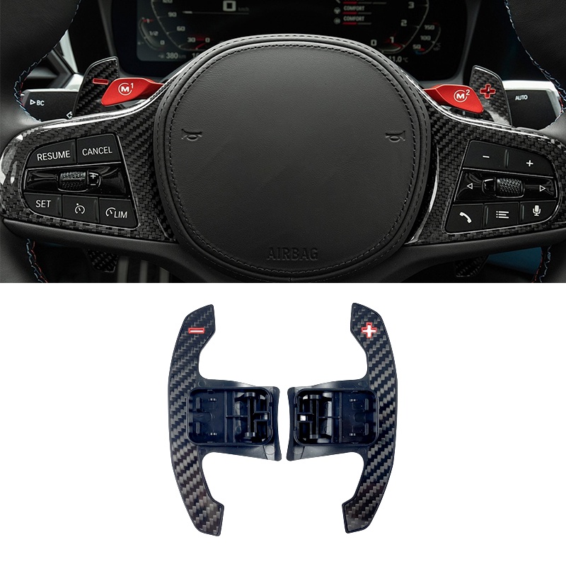 Carbon Fiber Paddle Shifter Gear Shift Shifter Untuk BMW F30 F31 F32 F10 F20 F15 F16 G30 G20 Steering Wheel Extension Aksesoris