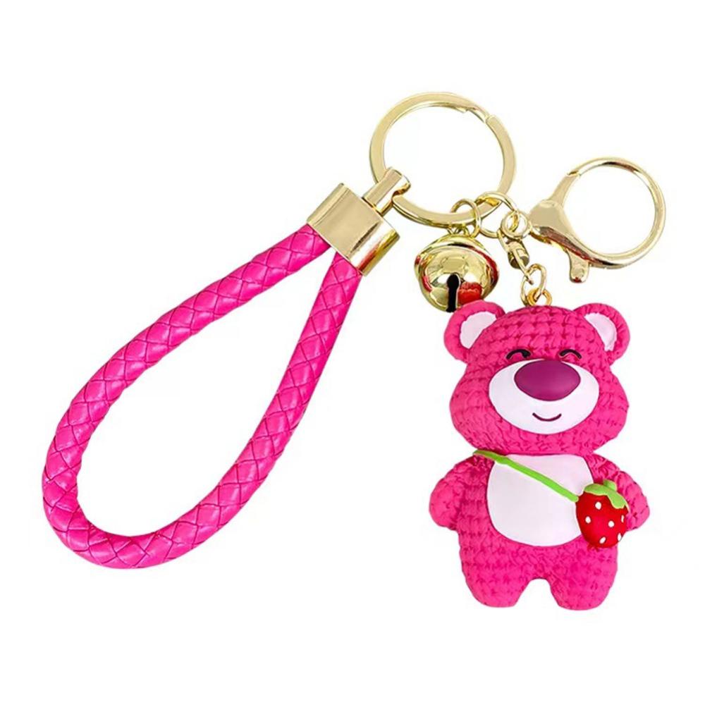 Timekey Kartun Beruang Gantungan Kunci Wanita Pria Kreatif Metal Hewan Anime Keyrings Pasangan Charms Untuk Pesta Ulang Tahun Anak O4Q8