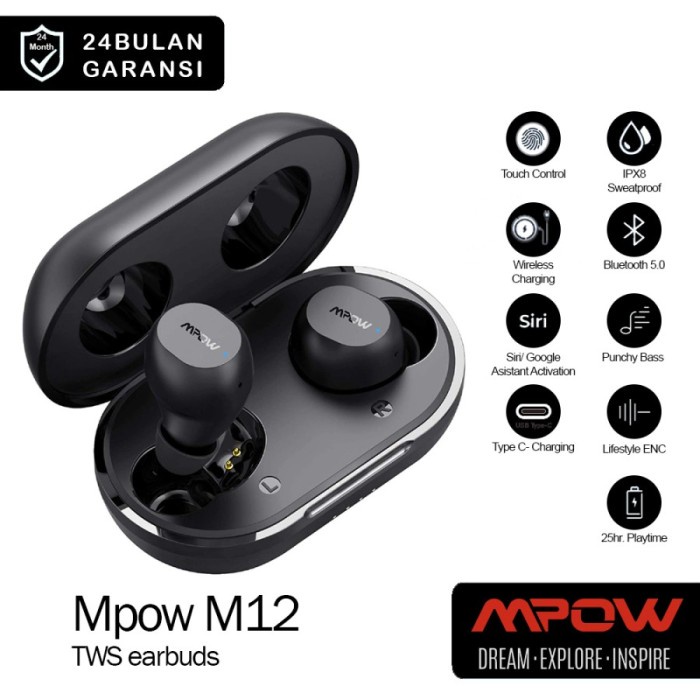 Bluetooth Earbuds MPOW M12 TWS True Wireless Earphone