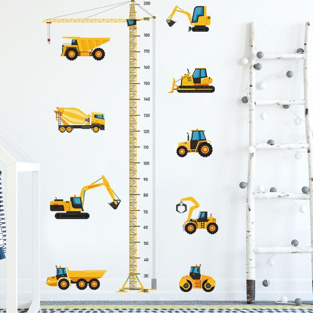 Needway Pengukur Tinggi Badan Stiker Dinding Berguna Indah Kendaraan Tk Stiker Dinding Tower Crane Baby Nursery Wall Decals