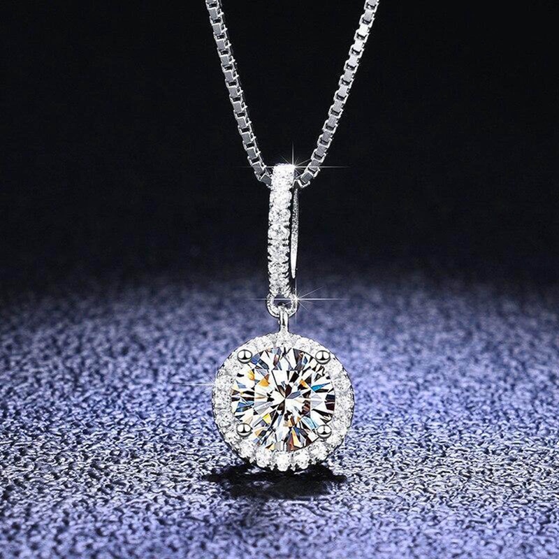 Kalung Pernikahan Pengantin Sederhana Dan Elegan Warna Perak Brilliant Cubic Zirconia Pendant Necklace Perhiasan Wanita Serbaguna