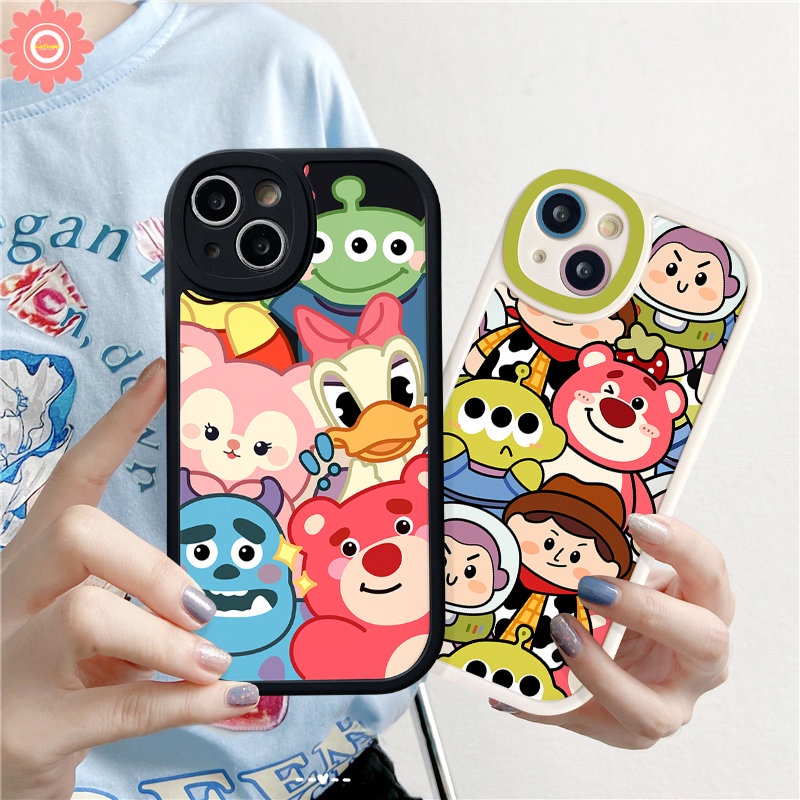 Case Cute Strawberry Bear Manyo Untuk Infinix Hot10 9 Play 10T 11 10s 11s Hot 10 Lite 10T 11 10s 11s Smart5 6 Note8 Disney Donald Duck Kartun Toy Story Lembut Tpu Penutup Belakang