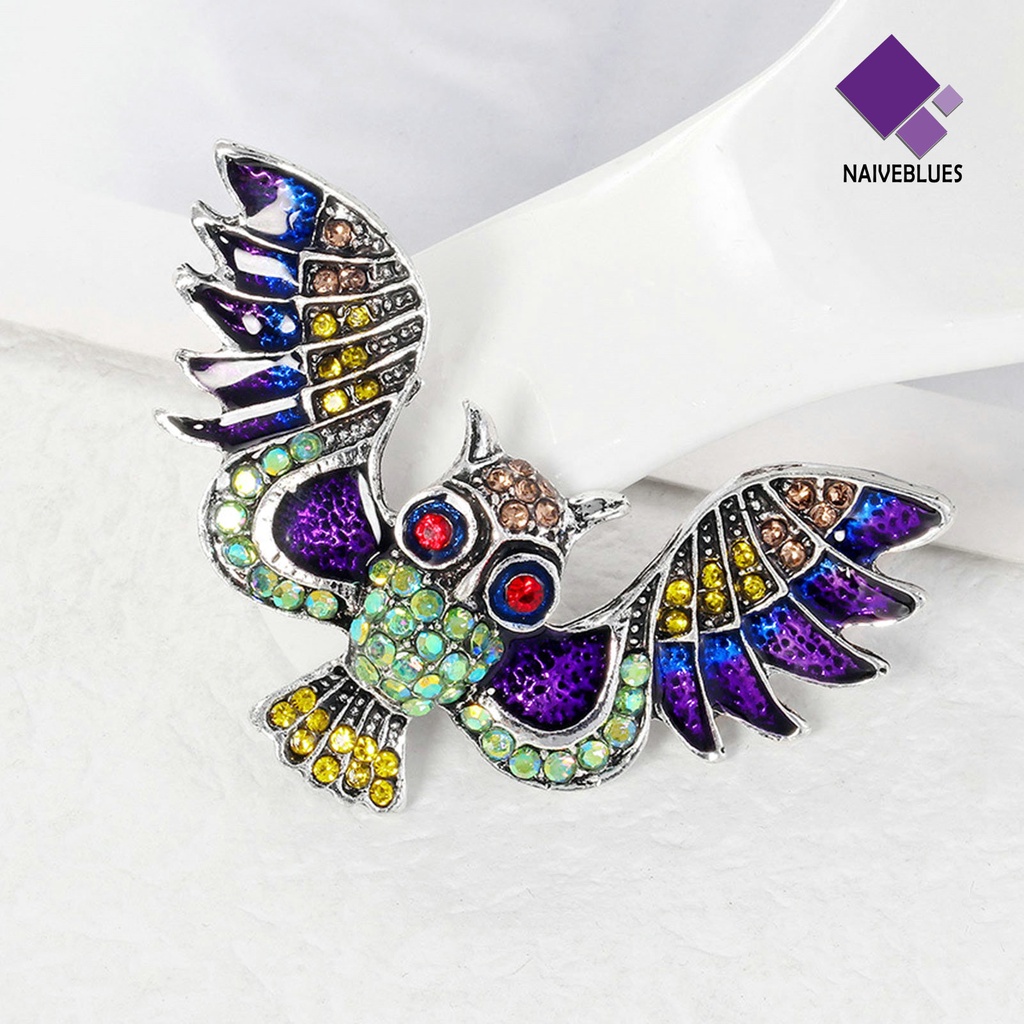 &lt; Naiveblues &gt; Bros Pakaian Unik Elegan Stylish Owl Patten Brooch Pin Pesta