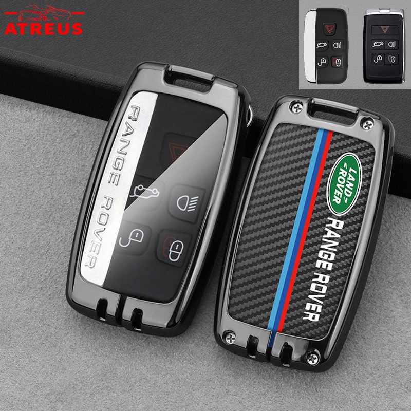 Land Rover Zinc Alloy Bungkus Penuh Case Kunci Mobil Cover Serat Karbon Kulit Smart Key Protector Untuk Freelander2 Defender Range Rover Evoque Velar DISCOVERY Sport