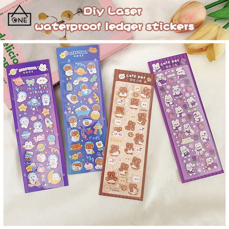 COD❤️Stiker Laser Kartun Pola Kecil Tahan Air Untuk DIY Bahan Scrapbook-A.one