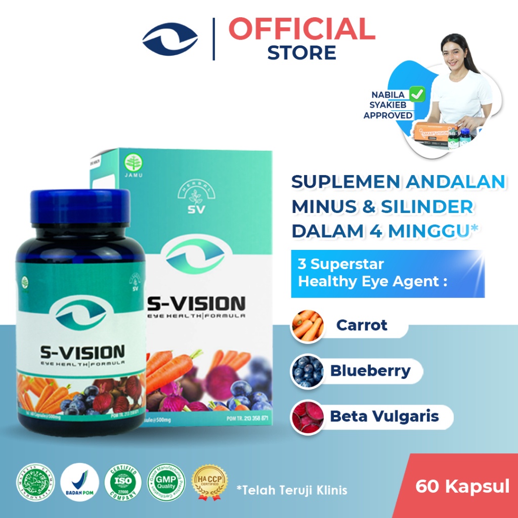 S-VISION ( Suplemen Kesehatan Mata Terbaik ) Herbal & BPOM