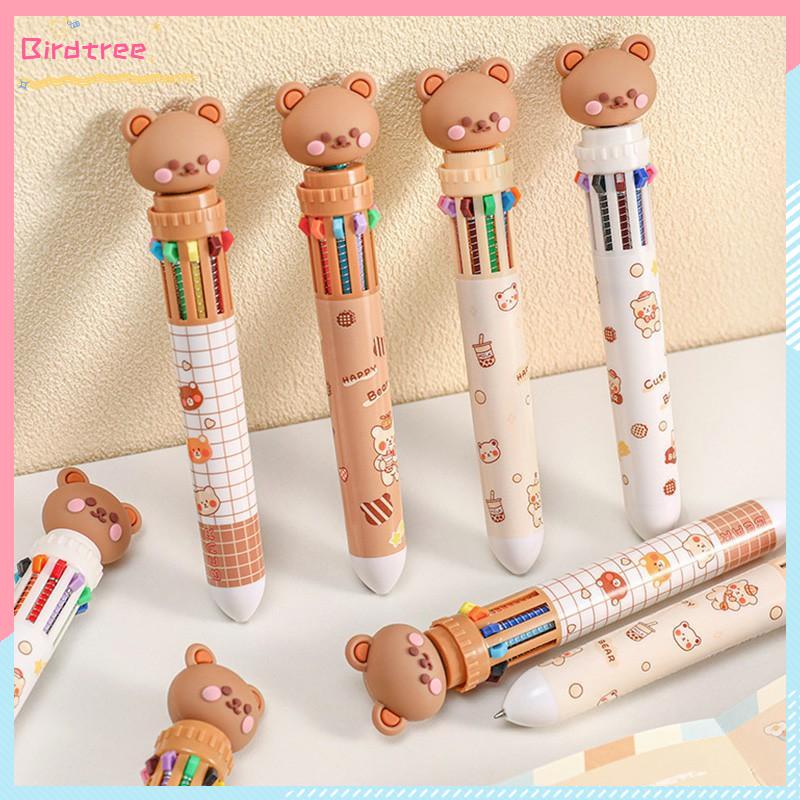 

[Readystock❤️COD]10 warna beruang lucu beruang alat tulis kantor pena siswa- BS