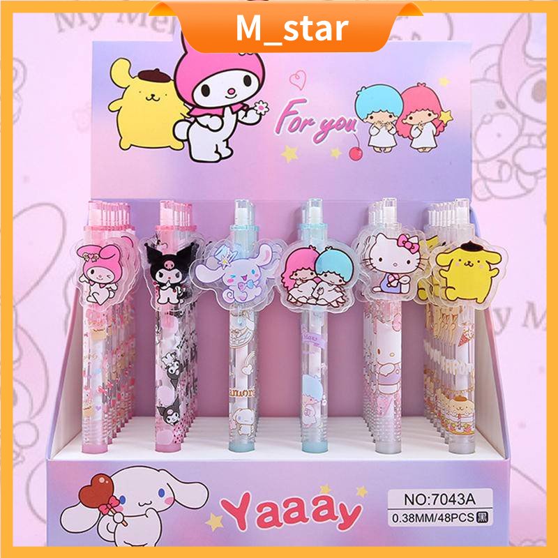 

(0.38mm) Pulpen Mekanik Pulpen Gel Kartun Anime Sanrio Mymelody Kuromi Cinnamoroll Karakter