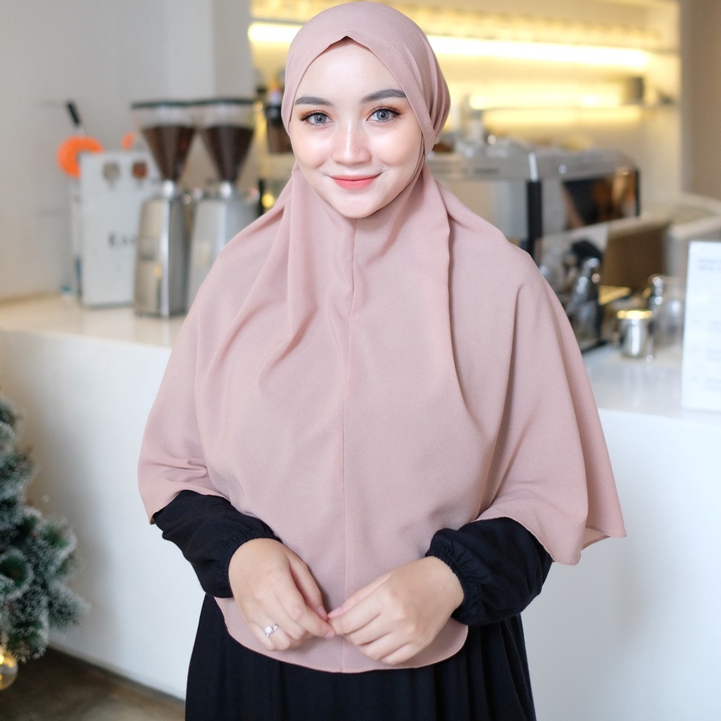 COD | HASNA BERGO INSTANT JUMBO PREMIUM Kerudung Hijab Jilbab Maryam Bergo Premium Matt Beautycrepe Grade A Lembut Fashion Muslim Wanita Terlaris