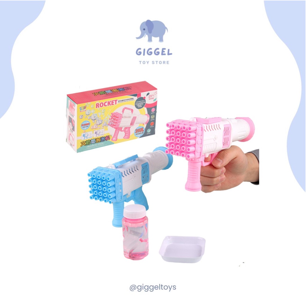 [ Giggel ] Mainan Bubble Gun Bazoka 25 Hole / Rocket Launcher Gelembung Sabun / Tembakan Balon / Gatling Anak Elektrik Edukasi