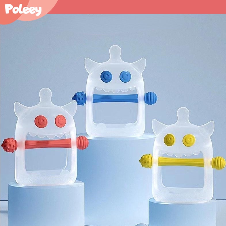 Teether Silicone Baby Monster Kecil Transparan Yang Lucu Silikon Empeng Bayi Bentuk Gelang Premium Case BPA FREE