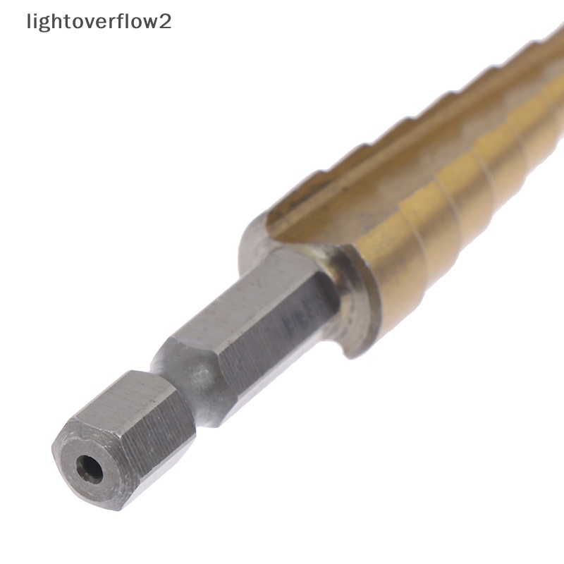 [lightoverflow2] 3-12mm Coated Stepped Drill Bits Hex Handle Mata Bor Besi Alat Listrik [ID]