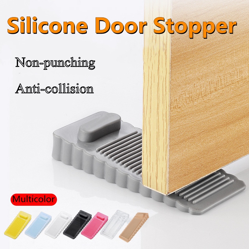 High Quality Safety Karet Lembut Door Stoppers Block Wedge Penahan Pintu Rumah Kantor Penahan Belakang Anti-Tabrakan Stopper Alat Rumah Tangga Praktis