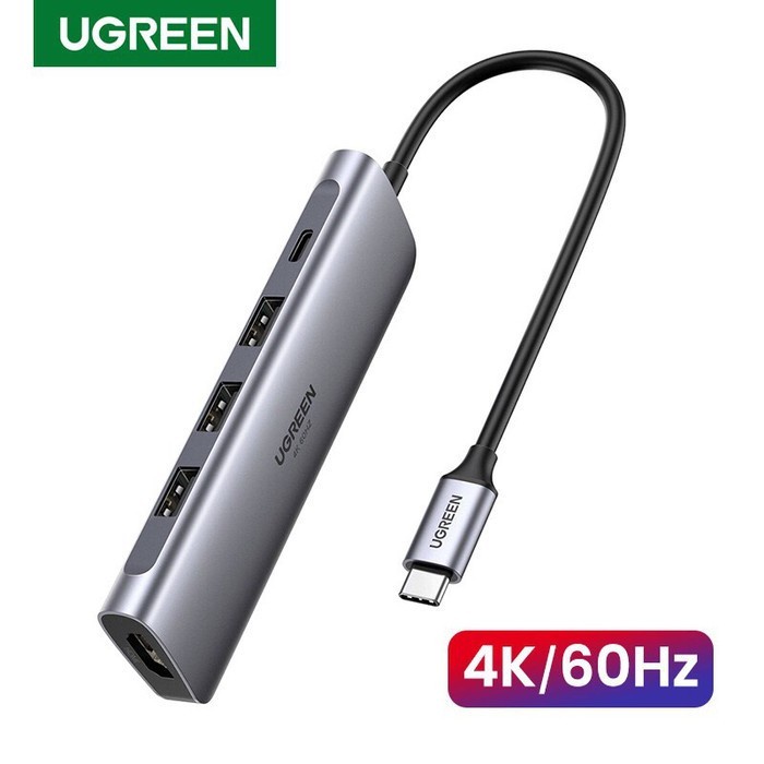 Usb c 5 in 1 TO 3 PORT HUB 3.0 HDMI 4K VIDEO ADAPTER PD MULTI UGREEN
