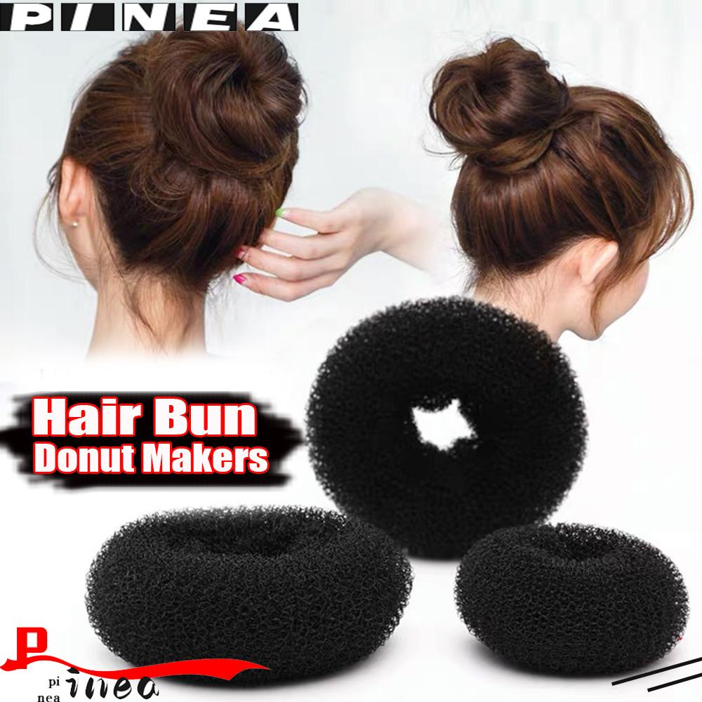 Alat Pembuat Bun Chignon Bentuk Donat Nanas Warna Kopi Beige Hitam Ukuran Kecil Sedang Besar Untuk Wanita