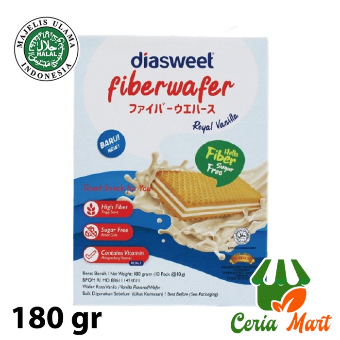 

Snack Diabetes Fiber Wafer Vanilla Diet Bebas Gula 180 gr Sugar Free