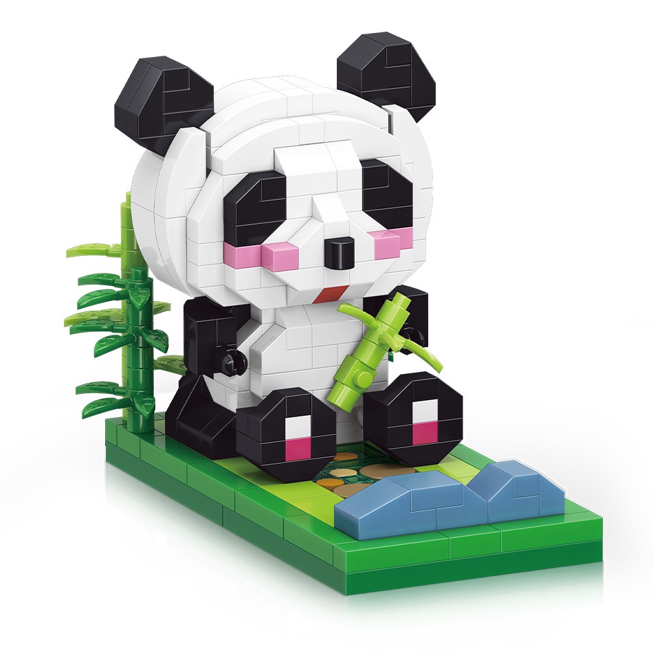 Baru Mini Panda Building Block Partikel Mainan DIY Building Block Panda Dekorasi Dudukan Ponsel