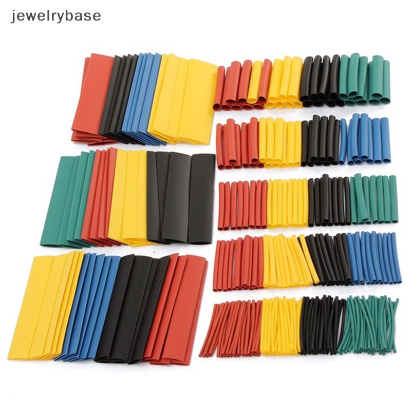 [jewelrybase] 164 Pcs Heat Shrink Tubing Insulated Shrinkable Tube Wire Cable Sleeve Kit Butik