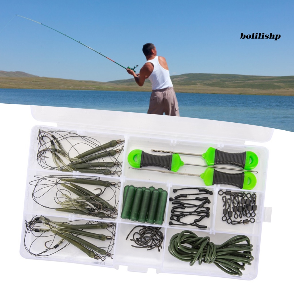 Bo-1 Set Alat Pengumpan Memancing Set Ukuran Kecil Unbreakable Angling PE Braided Line 62Pcs Eropa Memancing Umpan Cocok Untuk Memancing Di Luar Ruangan