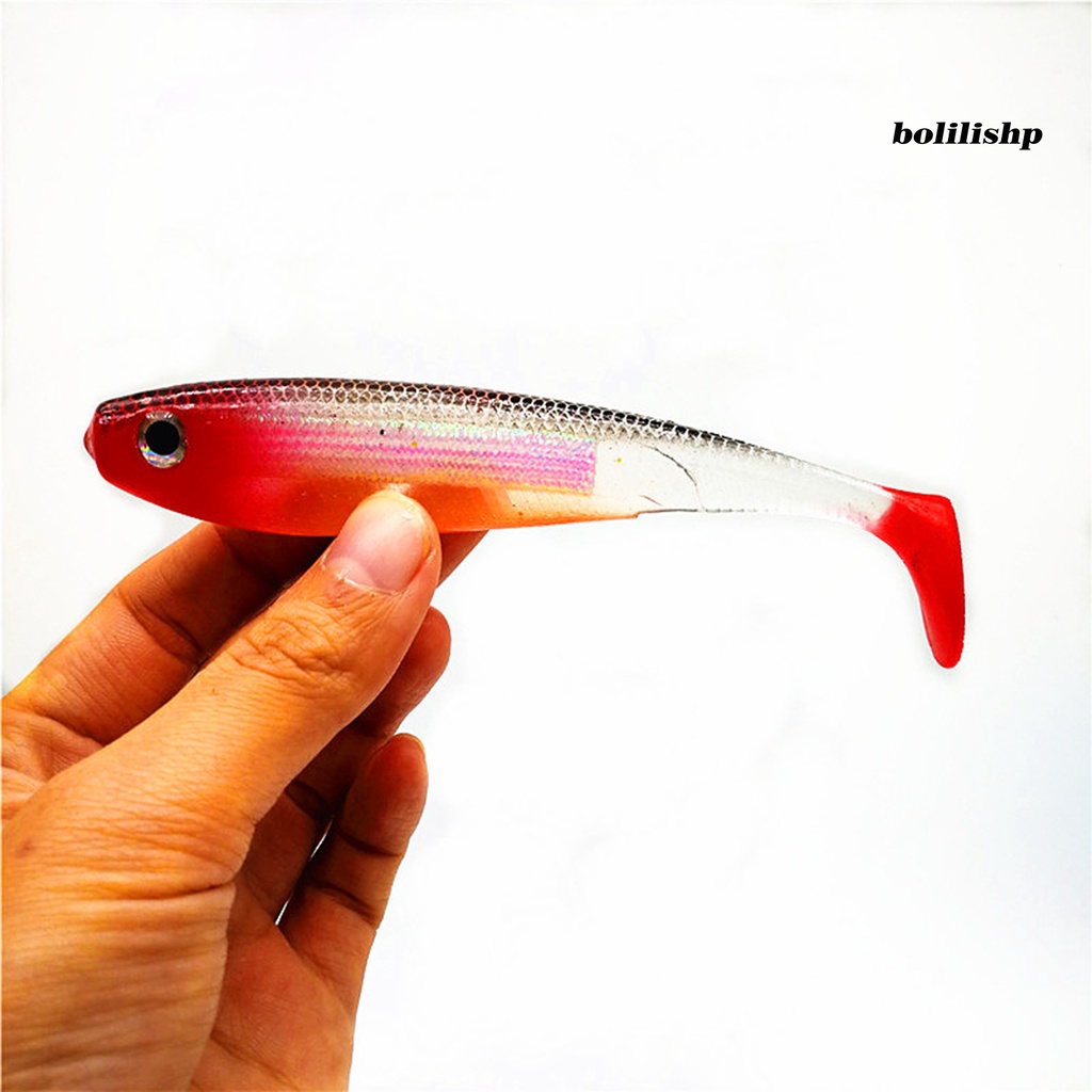 Bo-12cm/12g Umpan Pancing Ketangguhan Bagus Warna Cerah Mata 3D Pelangi Gigit Ikan Lembut Ekor Dayung Swimbait Untuk Air Tawar