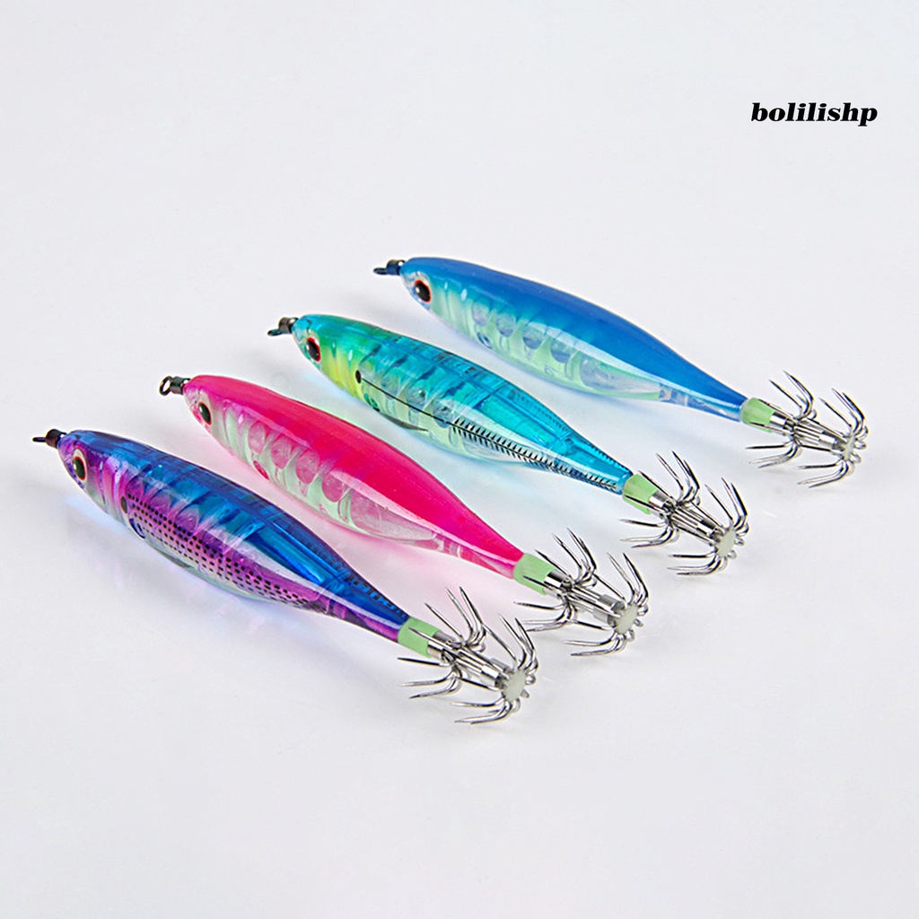 Bo-100mm/9.5g Umpan Pancing Simulasi Kait Tajam 3D Mata Luminous Squid Jig Umpan Buatan Untuk Air Asin