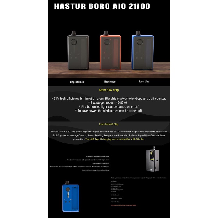 Hastur AIO Atom 85w By Cthulhu Mods 100% Original Authentic