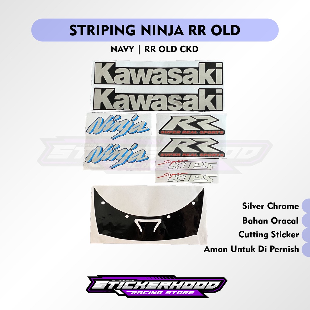 STRIPING KAWASAKI NINJA RR OLD BIRU DONGKER NAVY 2008 2009