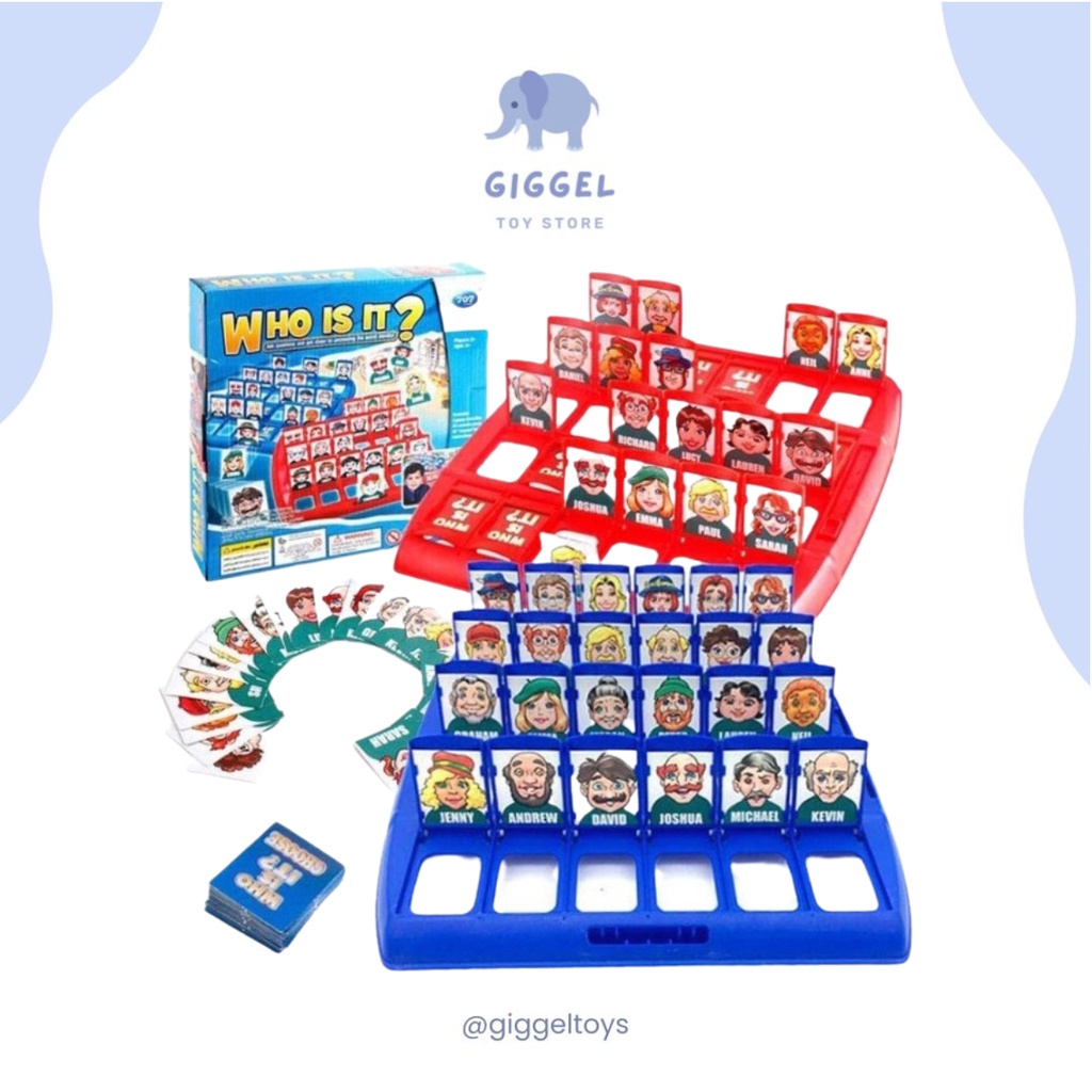 [ Giggel ] Mainan Anak Tebak Gambar Board Game Who is it / Board Game / Family Game / Mainan Anak Edukasi