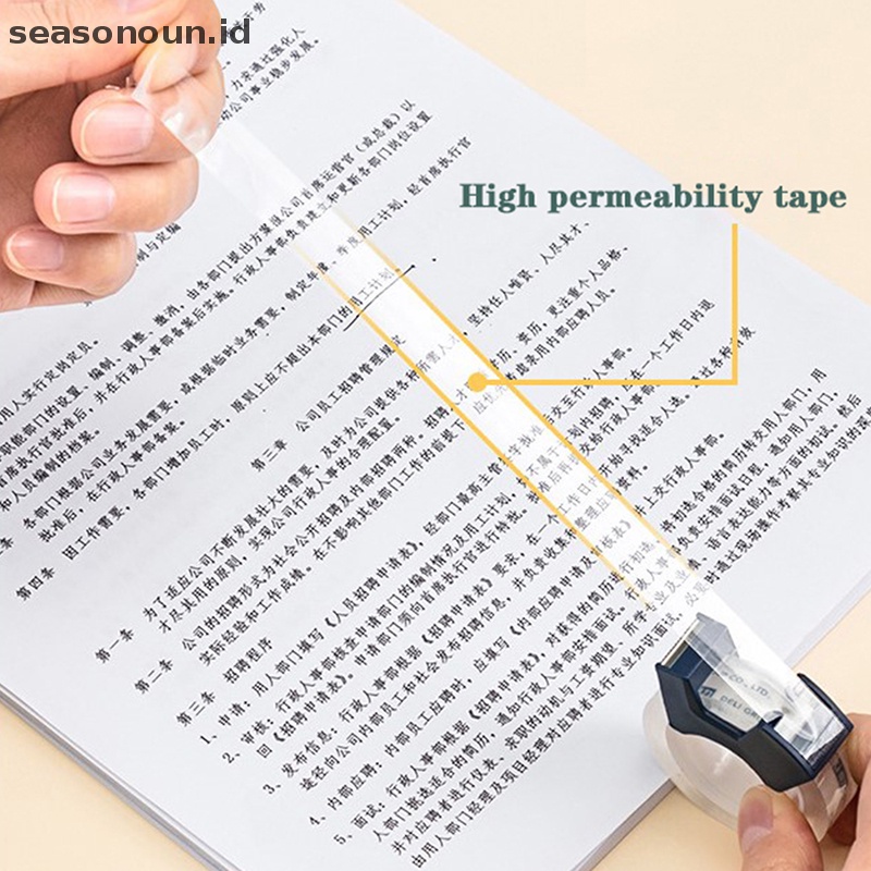 Seasonoun Lakban Perekat Bening Writable Dengan Tape Cutg Tool Protable Tape Dispenser.