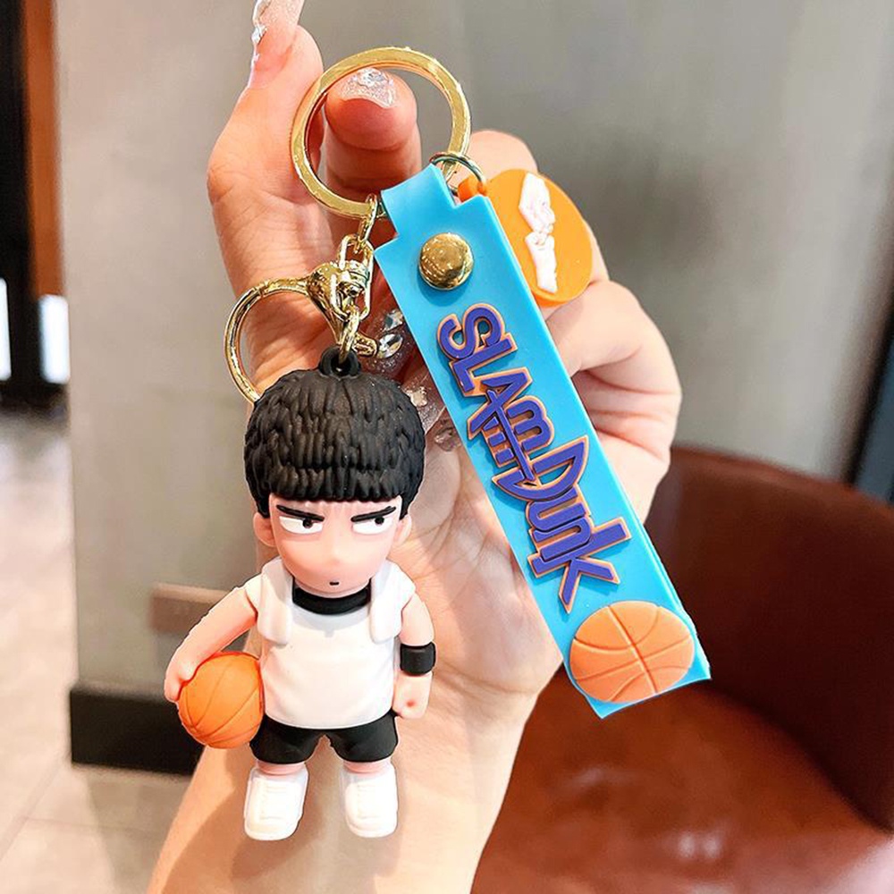 Slam Dunk Ahli Gantungan Kunci Mobil Laki-Laki Kreatif Sakura Bunga Jalan Berbunga Kawa Maple Mitsui Shou Tas Liontin Kartun Logam Keyring Hadiah Teman