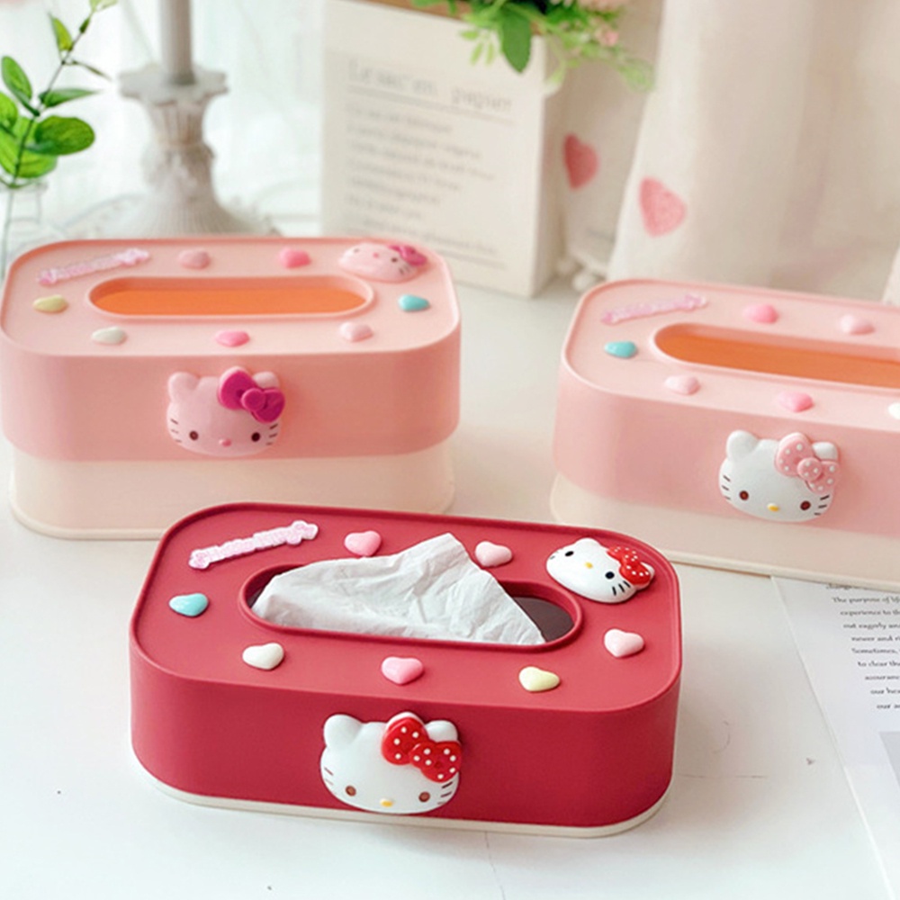 Tissue Kotak Tisu Meja Hidup Kreatif Kartun Hellokitty Cinnamoroll Melody Tempat Penyimpanan Kertas Laci Kotak Serbet Persegi Panjang Dekorasi Desktop Kamar Tidur