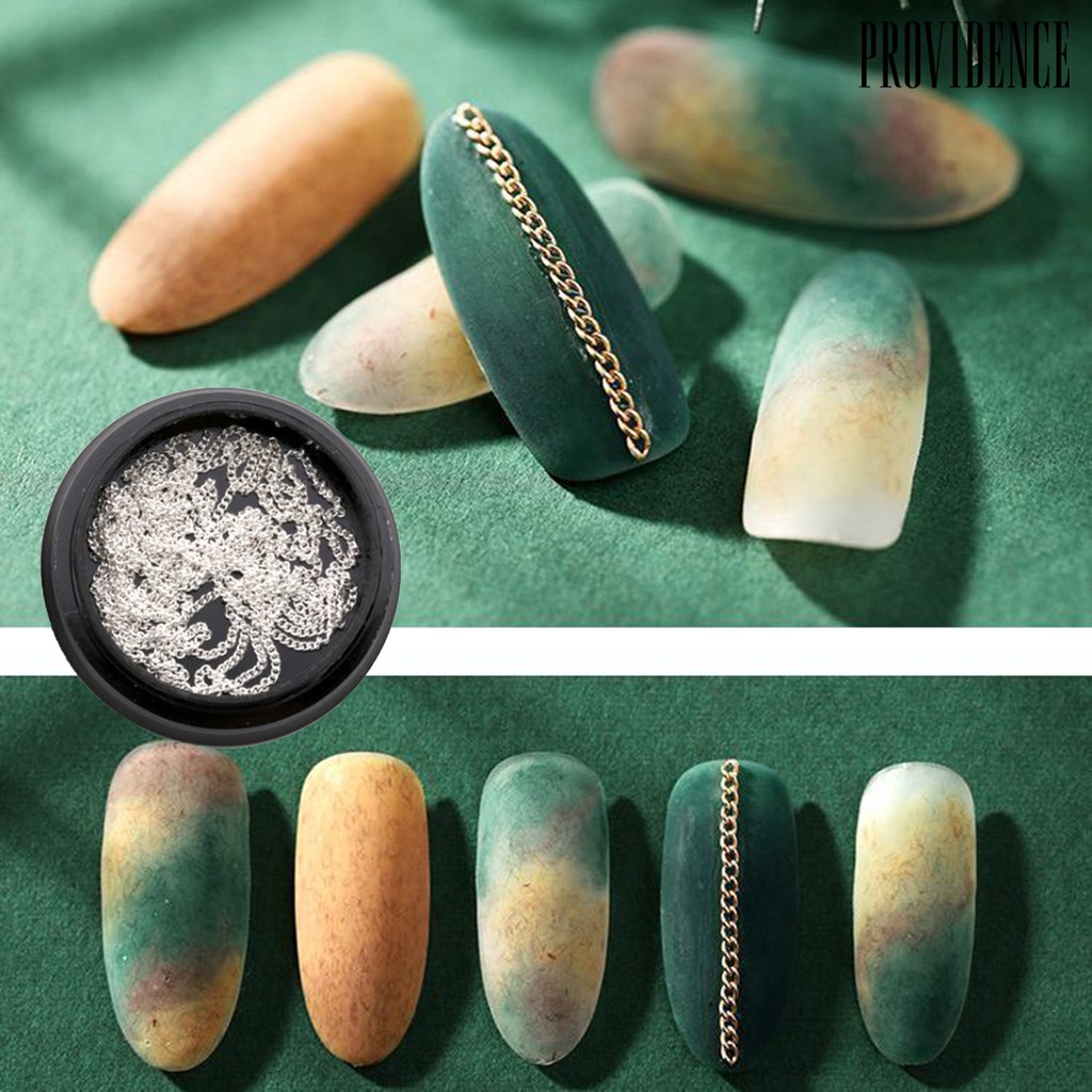 Providence 1kotak 1M Rantai Nail Art Semua Desain Dapat Dipotong DIY Dekorasi Nail Art Rantai Logam Perhiasan Alloy Manicure Nail Jewelry Aksesori