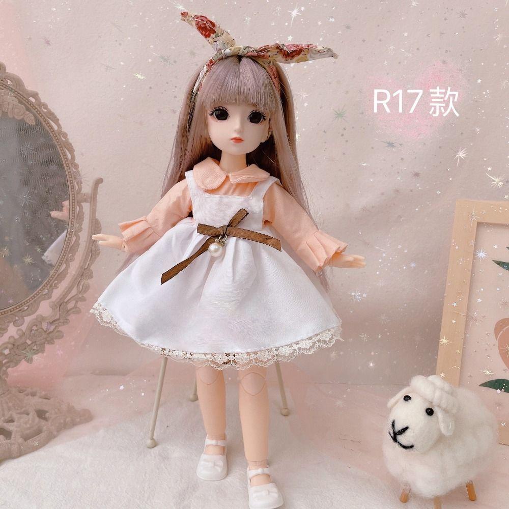 REBUY Rebuy Molly Boneka Anak Perempuan 12inch Lucu Diy Mata Besar 13sambungan Baju Sambung Bergerak Dandan Bjd1/12Set Mainan Princess BJD Doll