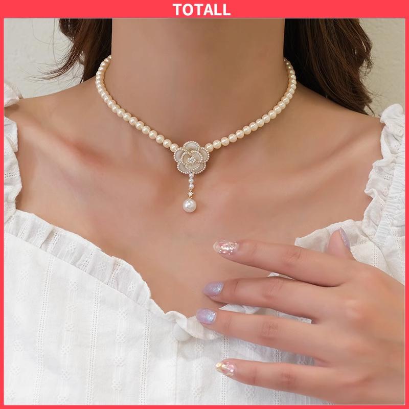 COD Kalung Liontin Camellia Untuk Wanita Gaya Korea Fashion Accessories-Totall