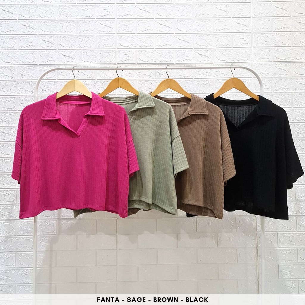 4567 starshire collar vee knit top shandy top knit premium